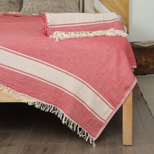 Wholesale Blankets, Home Decor Blanket, Red Throw, Striped Throw, 60x71 Inches Shower Curtain, Bulk Order Blanket, Couch Throw, image 1