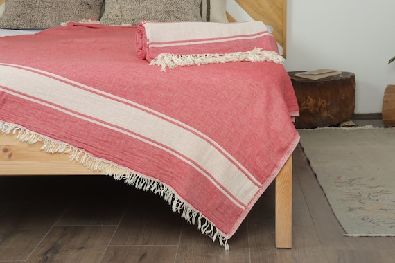 Wholesale Blankets, Home Decor Blanket, Red Throw, Striped Throw, 60x71 Inches Shower Curtain, Bulk Order Blanket, Couch Throw,