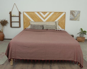 Wholesale Blankets, Picnic Blanket, Burgundy Blanket, Heart Design Throw, 75x87 Inches Boho Bedspread, Warm Blanket, Pilates Blanket,