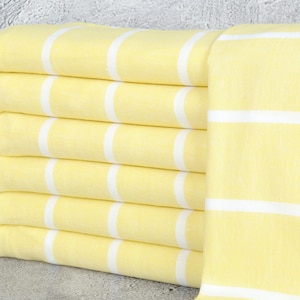 Personalized Turkish Beach Towel, Personalized Gift, Yellow Towel, Striped Towel, 36x71 Inches Bridesmaid Beach Towel, Yoga Towel,