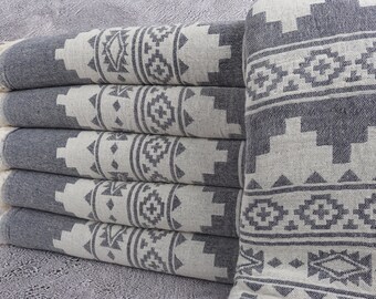 Turkish Blanket, Turkish Bedspread, Navy Kilim Throw, 56x85 Inches Sofa Cover, Warm Throw, Turkish Blanket, Picnic Bedspread,