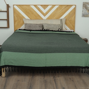 Bedcover, Sofa Blanket, Green Blanket, Diamond Throw, 79x99 Inches Aesthetic Blanket, Turkey Throw, Gift Throw, Organic Blanket, image 1