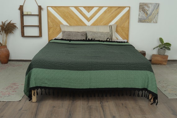 Bedcover, Sofa Blanket, Green Blanket, Diamond Throw, 79x99 Inches Aesthetic Blanket, Turkey Throw, Gift Throw, Organic Blanket,