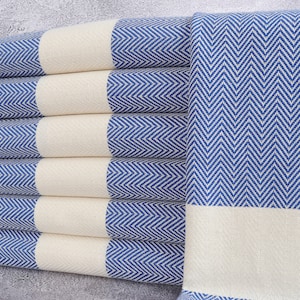 Dish Towel, Kitchen Towel, Chevron Washcloth, 18x36 Inches Personalized Gifts, Organic Washcloth, Owen Dishcloth, Sax Blue Dishcloth,