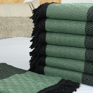 Bedcover, Sofa Blanket, Green Blanket, Diamond Throw, 79x99 Inches Aesthetic Blanket, Turkey Throw, Gift Throw, Organic Blanket, image 3