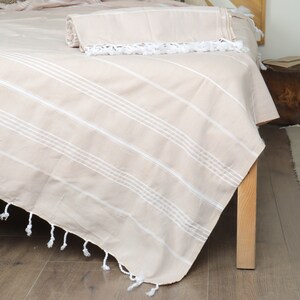 Wholesale Blankets, Beach Blanket, Beige Blanket, Striped Throw, 60x79 Inches Table Cover, King Size Throw, Bedding Blanket,