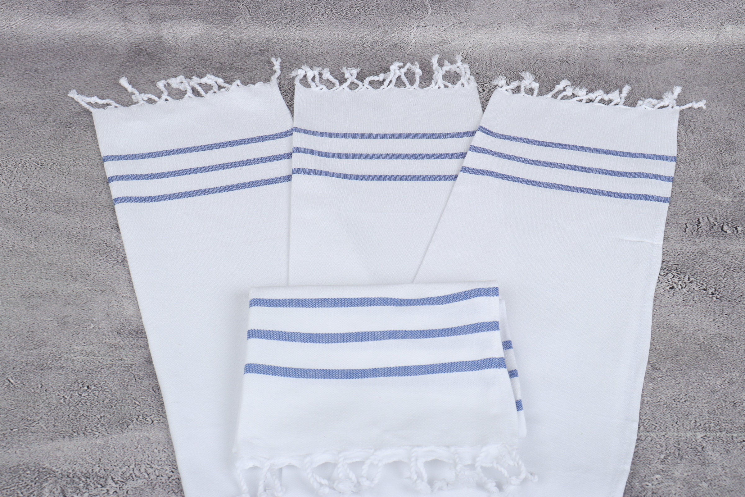 トルコ製ハンドタオル、スモールタオル、サックスブルーナプキン