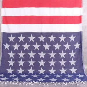 Beach Towel, Turkish Bath Towel, American Flag Peshtemal, 40x71 Inches Bridal Shower Towel, Tablecloth Towel, Summer Peshtemal,