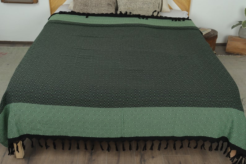 Bedcover, Sofa Blanket, Green Blanket, Diamond Throw, 79x99 Inches Aesthetic Blanket, Turkey Throw, Gift Throw, Organic Blanket, image 8