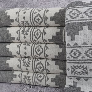 Turkish Bedspread, Beach Blanket, Black Kilim Blanket, 56x85 Inches Bed Cover, Camping Bedcover, Organic Bedspread, Wholesale Blanket,