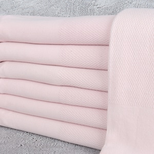 Personalized Towels, Personalized Gift for him, Pink Towel, Geometric Stonewashed Towel, 32x71 Inches Embroidered Towel, Hotel Towel,