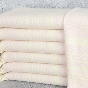 Organic Kitchen Towel, Monogram Hand Towel, Light Powder Pink Towel, Striped Towel, 18x40 Inches Bridesmaid Gift, Wholesale Towel,