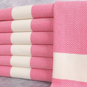 Turkish Hand Towel, Small Towel, Chevron Washcloth, 18x36 Inches Bridesmaid Gift, Dish Napkin, Fuchsia Peshkir, Gift Towel, Spa Washcloth