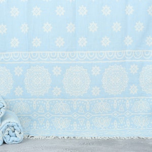 Toalha de algodão azul-bebê 36x71 polegadas, presente para namorado, presente para melhor amigo, toalha arco-íris, lembrancinhas para despedida de solteira, lembrancinhas de Natal