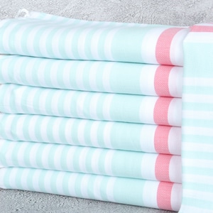 Personalized Gift for him, Personalized Towel, Pink-Mint Towel, Striped Towel, 36x67 Inches Towel With Name, Bachelor Towel, Yoga Towel,