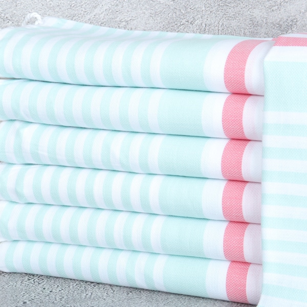 Personalized Gift for him, Personalized Towel, Pink-Mint Towel, Striped Towel, 36x67 Inches Towel With Name, Bachelor Towel, Yoga Towel,