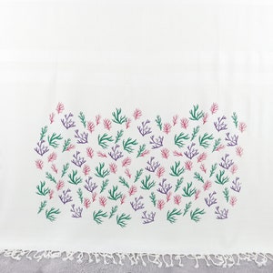 Organic Cotton Towels, Turkish Beach Towel, Lilac Towel, Floral Patterned Towel, 40x71 Inches Gift For Her, Hotel Towel,