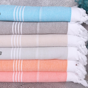 Gift For Him, Striped Terry Towel, Bachelorette Party Favors, Summer Gift, 36&quot;x71&quot; Cotton Towel, Bachelor Party Favors, Engagement Gift,
