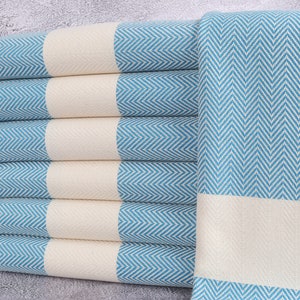Wedding Gift Towels, Turkish Tea Towels, Chevron Peshkir, 18x36 Inches Gift For Her, Gift Washcloth, Petrol Blue Washcloth, Organic Napkin,