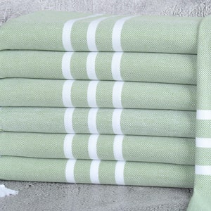 Customized Hand Towel, Embroidered Dish Towel, Green Towel, Striped Towel, 18x40 Inches Bridesmaid Gift, Little Towel, Gift Towel,