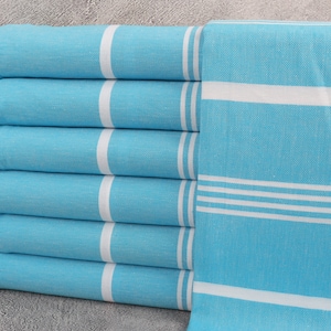 Turkish Beach Towel, Turkish Towel, Light Blue Towel, Striped Peshtemal, 40x71 Inches Turkish Towel for Gift, Gym Towel, Decor Towel,