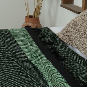 Bedcover, Sofa Blanket, Green Blanket, Diamond Throw, 79x99 Inches Aesthetic Blanket, Turkey Throw, Gift Throw, Organic Blanket, image 9