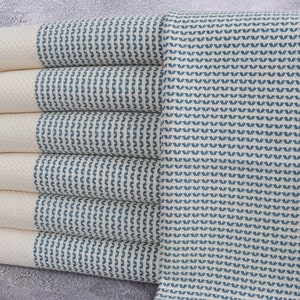 Turkish Towel, Hand Towel, Diamond Petrol Blue Dishcloth, 20x40 Inches Gift For Her, Bulk Order Napkin, Organic Napkin, Owen Peshkir,