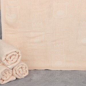 Turkish Blanket, Custom Blanket, Coral Blanket, Baby Throw, Bear Blanket, 48x50 Inches Organic Cotton Bedspread, Wholesale Blanket,