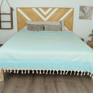 Large Towel, Sofa Blanket, Turquoise Throw, King Size Striped Throw, 91x95 Inches Designer Bedspread, Wholesale Throw, Yoga Throw,