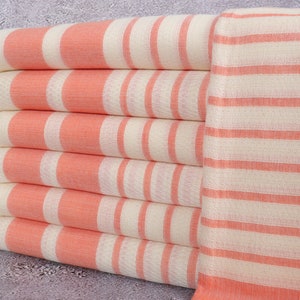 Bath Towel, Turkish Beach Towel, Orange Striped Towel, 39x73 Inches Bridal Shower Towel, Gym Towel, Bachelor Peshtemal, Camping Peshtemal,