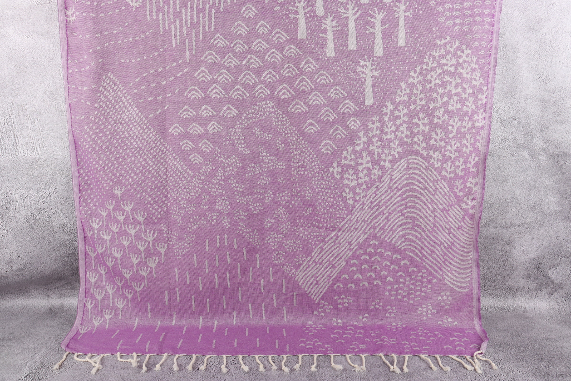 Turkish Towel, Bath Damson Peshtemal, Mountain Patterned Plants & Trees