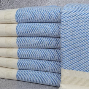 Bridesmaid Gifts, Turkish Towel, Sax Blue Towel, Striped Towel, 40x67 Inches Turkish Towel Bulk, Holiday Towel, Yoga Towel,