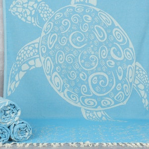 Turkish Towel Beach, Personalized Towel, Turquoise Towel, Carretta Towel, Patterned Towel, Animal Towel, 40x71 Inches Monogrammed Towel,