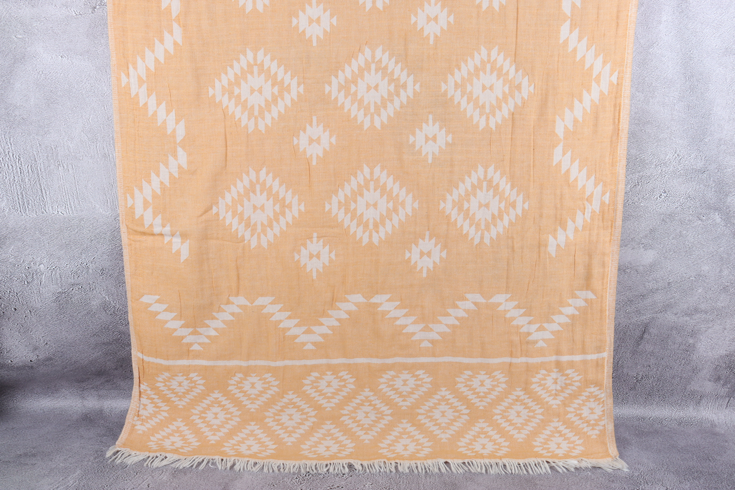 Turkish Towel, Beach Towel, Light Orange Peshtemal, Kilim Peshtemal, 38x71 Inches Embroidered Towel, Bachelor Peshtemal, Gym Towel,