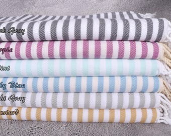 Home Decor Blanket, Picnic Blanket, Striped Blanket, 75x103 Inches Table Cover, Couch Bedspread, Picnic Bedcover, King Size Throw,