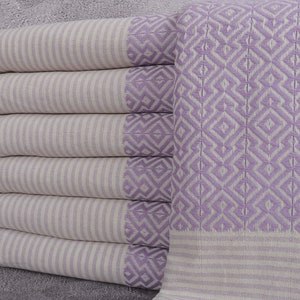 Wedding Gift Towels, Organic Beach Towel, Diamond Towel, 38x75 Inches Monogrammed Towel, Lilac Peshtemal, Guest Towel, Decor Peshtemal,