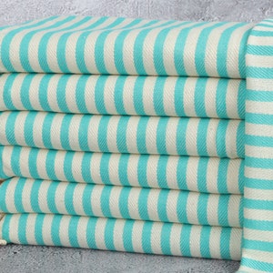Hanging Kitchen Hand Towel, Custom Dish Towel, Benetton Green Towel, Striped Towel, 18x40 Inches Turkish Towel, Owen Towel, Guest Towel,