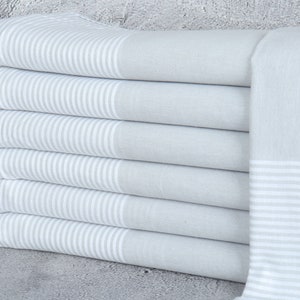 Personalized Turkish Beach Towel, Custom Turkish Towel, Gray Towel, Striped Towel, 40x71 Inches Bridesmaid Favors, Hammam Towel,