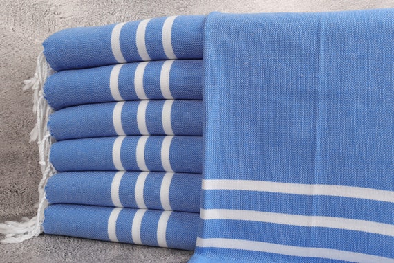 Hand Towel Turkish Tea Towels Striped Washcloth 24x40 Inches Monogrammed Towel Bulk Order Peshkir Sax Blue Dishcloth Dish Washcloth Etsy Ireland