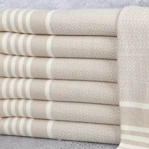 Camping Tea Towel, Personalized Turkish Hand Towel, Light Beige Towel, Diamond Towel, 16x32 Inches Gift For Her, Small Bath Towel,