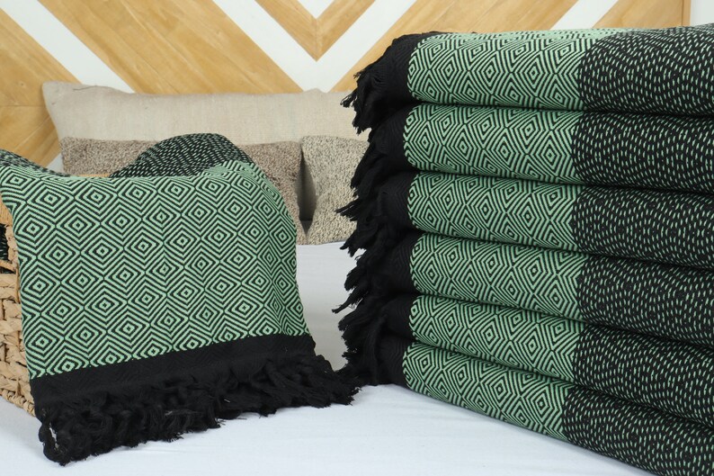 Bedcover, Sofa Blanket, Green Blanket, Diamond Throw, 79x99 Inches Aesthetic Blanket, Turkey Throw, Gift Throw, Organic Blanket, image 4