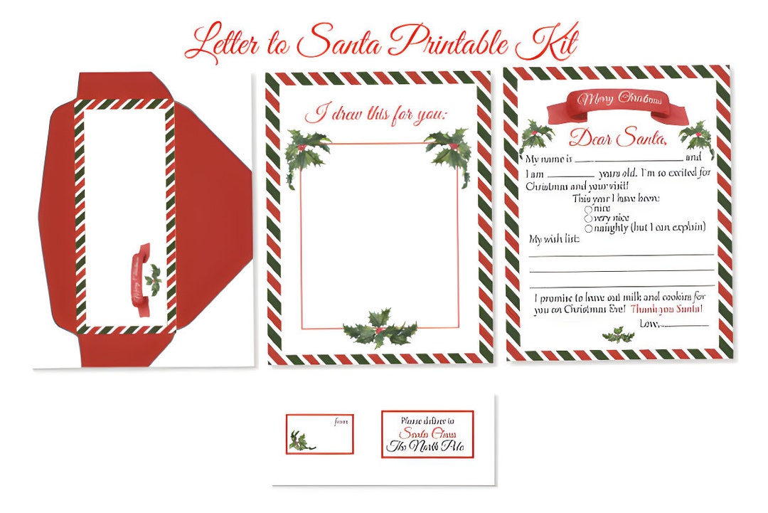 Letter to Santa Printable Kit - Etsy