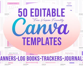 50 Editable Canva Templates (6×9) for KDP Planners & Journals