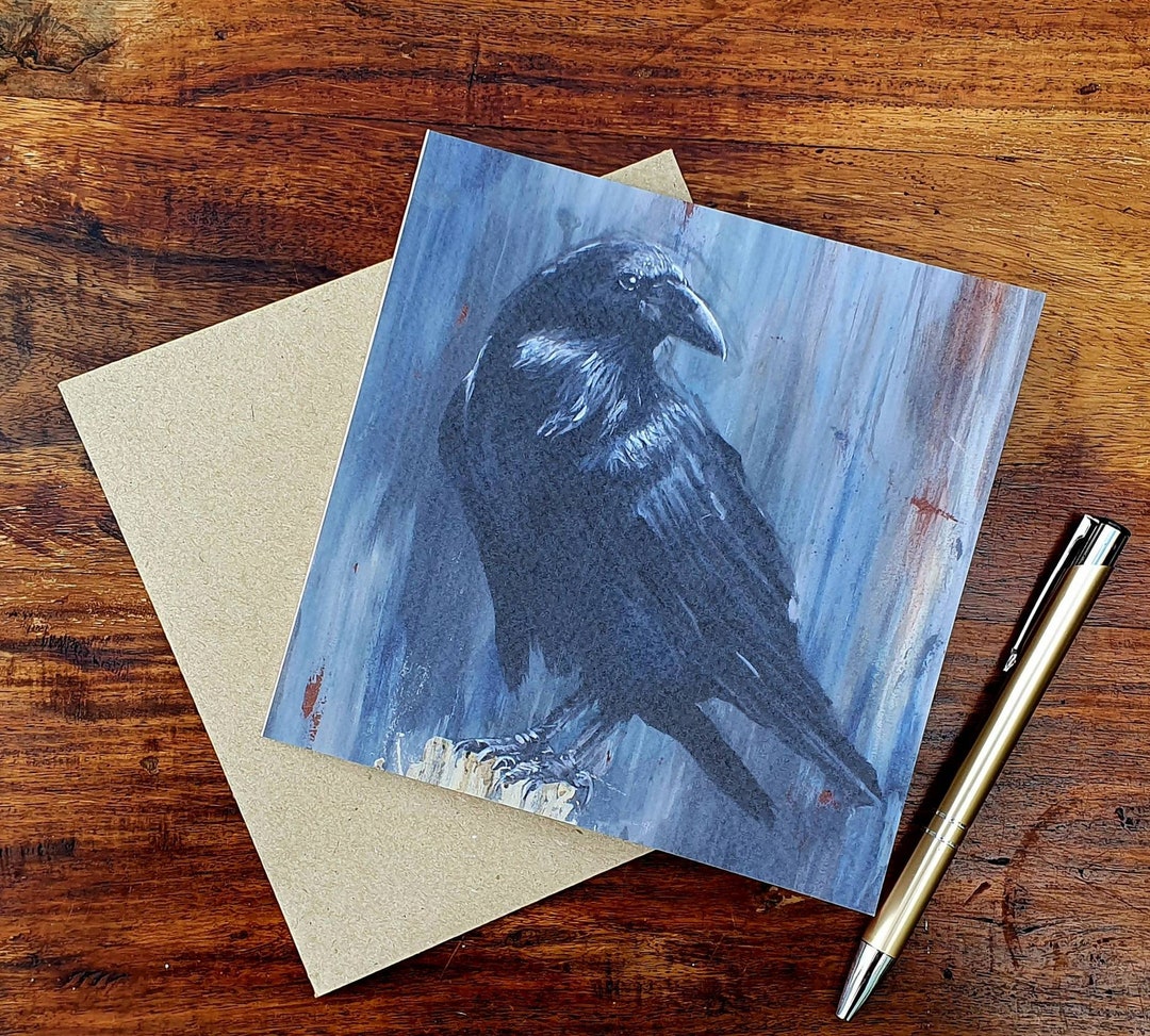 Raven Card | Raven Greetings Card | Raven Birthday Card | Blank Inside ...