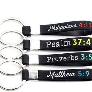Religious Keychains With Bible Verses Scripture Gifts - Etsy