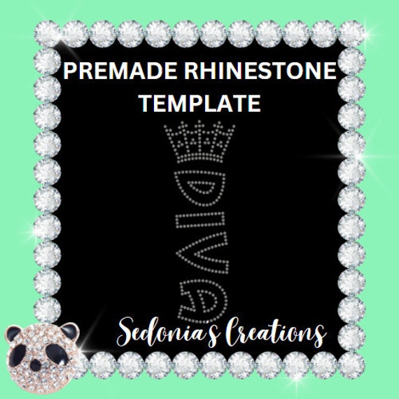 Diva and Her Crown Rhinestone Template Print/cut on Magic Flock 