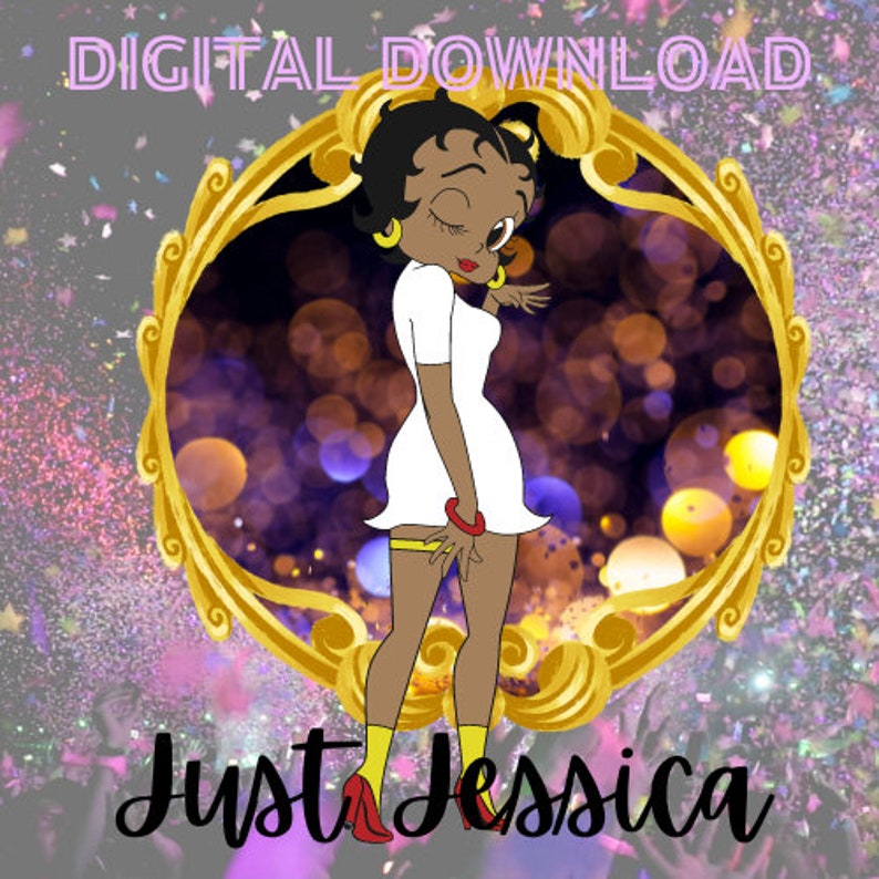 Digital Download Printable Betty Boop Svg, American African Girl Svg ...