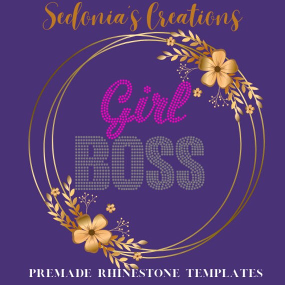 Rhinestone Template Magic Flock Mat Girl Boss Rhinestone Template