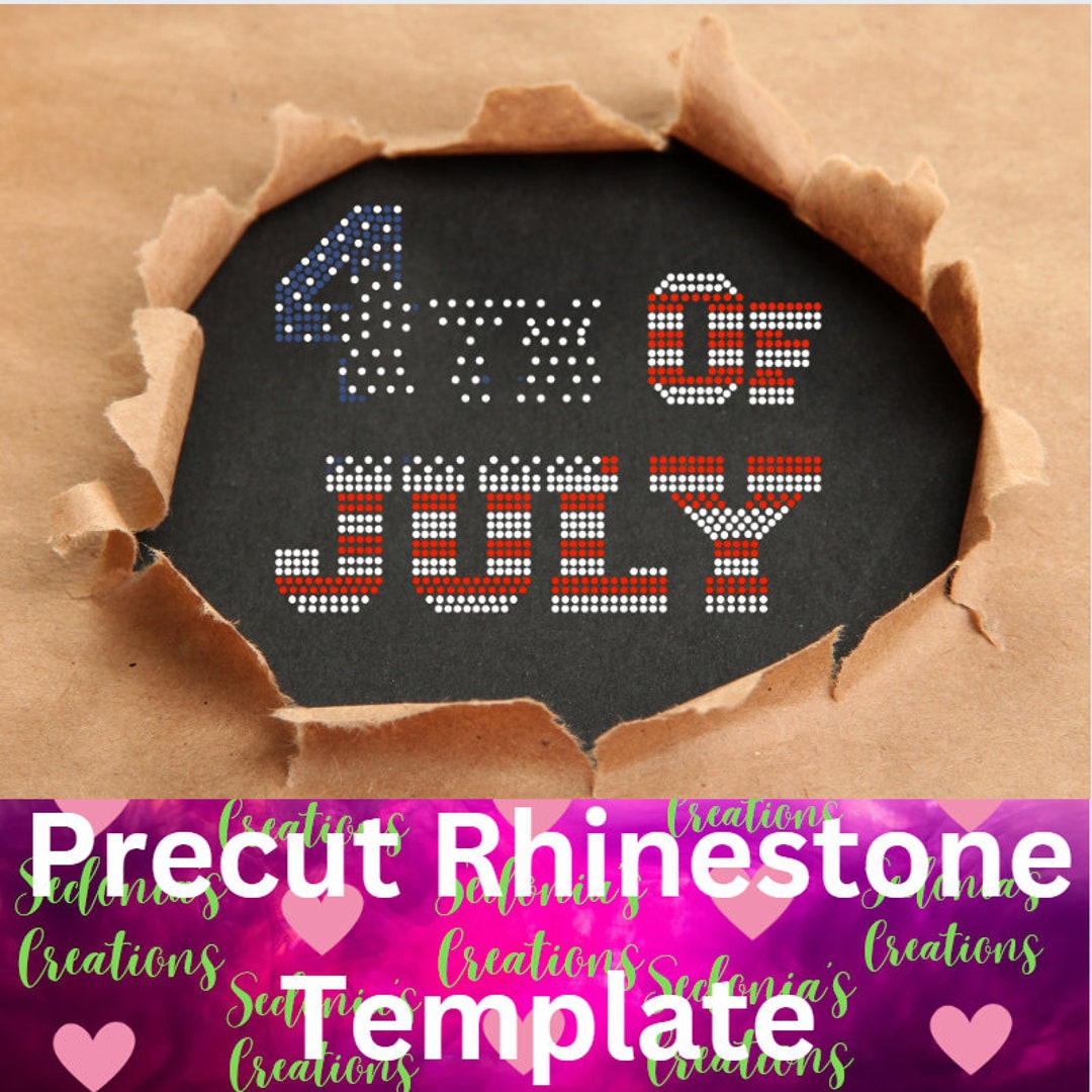 Pre-made Rhinestone Designs 4th of July Template - Etsy