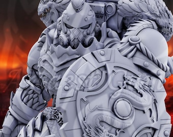 Dragon Knight Space Captain Grimdark Marine Tabletop Wargaming Miniature UNOFFICIAL Proxy - Atlan Forge